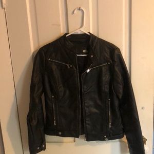 Black leather jacket